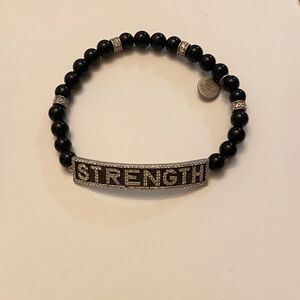 FREIDA ROTHMAN the STRENGTH beaded bracelet in black and silver